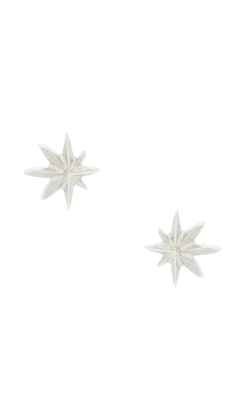  Maple Hempstar Earrings In Metallic Silver. 