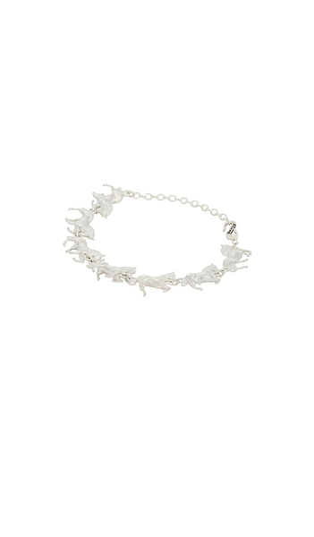  Maple Stampede Bracelet (adjustable Size All. Also In ) In Metallic Silver. 
