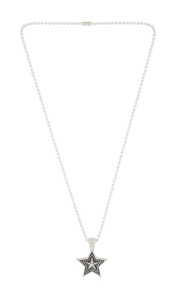  Maple Star Chain Necklace In Metallic Silver. Size 50cm. Also In 60cm. 