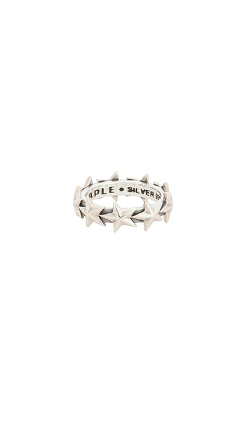  Maple Star Ring Medium In Metallic Silver. Size 7. Also In 8, 9, 10, 11. 