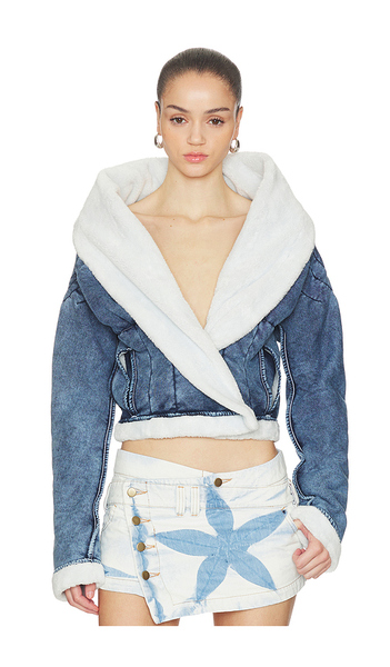  Masha Popova Bathrobe Vortex Jacket In Blue. Size S. Also In Xs, M. 