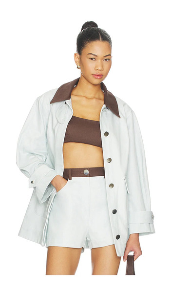  Matthew Bruch Cargo Barn Jacket In Brown,blue. Size S. Also In M, L. 