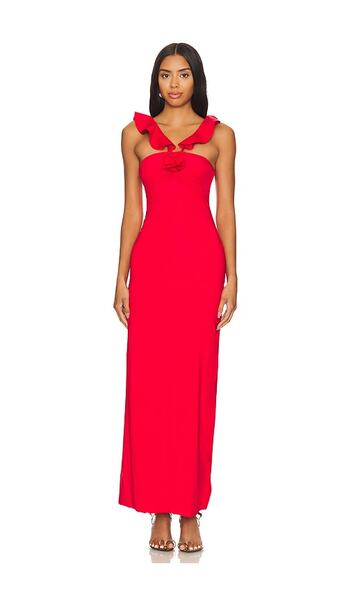  Maygel Coronel Sortilegio Maxi Dress In Red. 