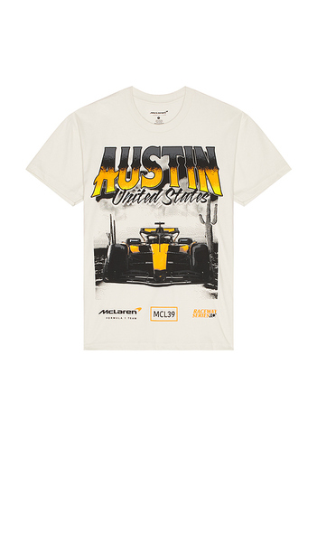  Mclaren Formula 1 Raceway Series Austin Oversized Tee In Cream. Size S. Also In L, Xl/1x. 