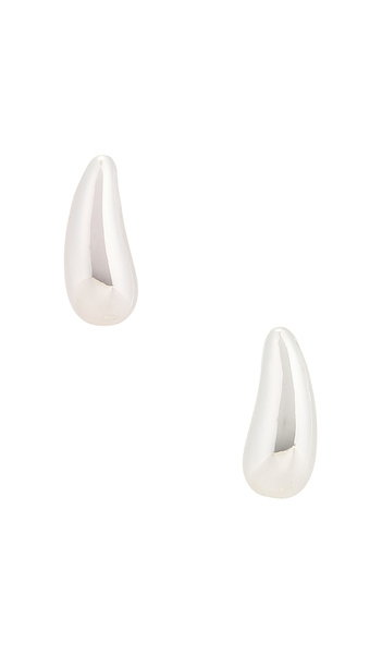  Mega Penne Earrings In Metallic Silver. 
