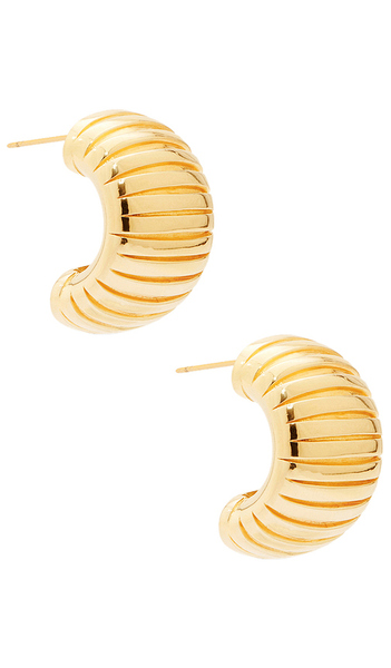  Mega Small Step Earring In Metallic Gold. 