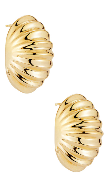  Mega Snail Earring In Metallic Gold. 