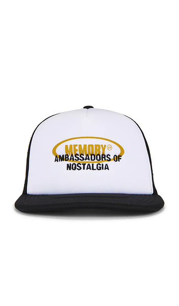 Memory Lane Oval Text Trucker Cap In Black. 