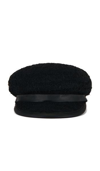  Misbhv Gavroche Tweed Cap In Black. 