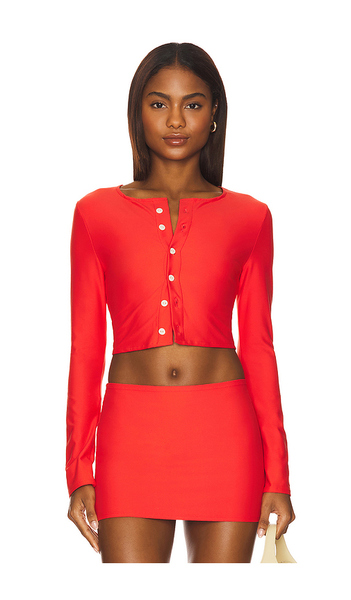  Montce Button-down Cardi In Red. Size S. Also In Xs, M. 