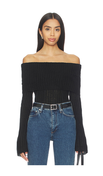  More To Come Ingrid Off Shoulder Sweater In Black. Size S. Also In Xs, M, L. 