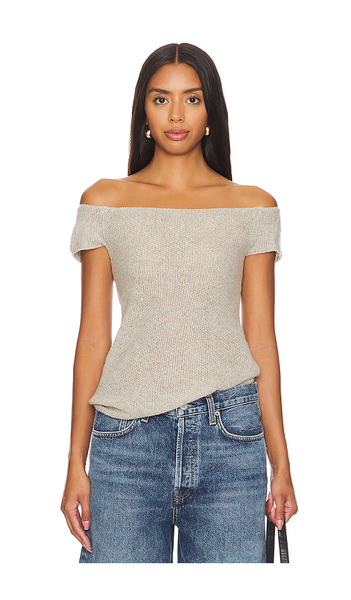  More To Come Malia Open Back Knit Top In Beige. Size S. Also In Xs, M. 