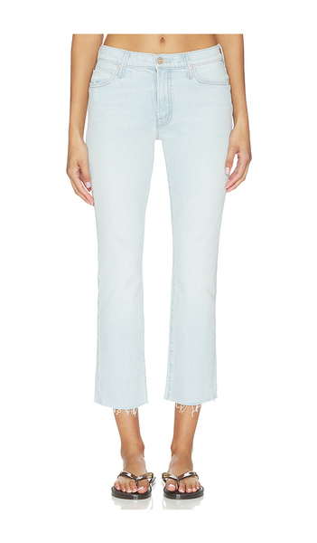  Mother The Rascal Flood Fray Jeans In Blue. Size 23. Also In 24, 25, 26, 27, 28, 29, 30, 31, 32, 33, 34. 