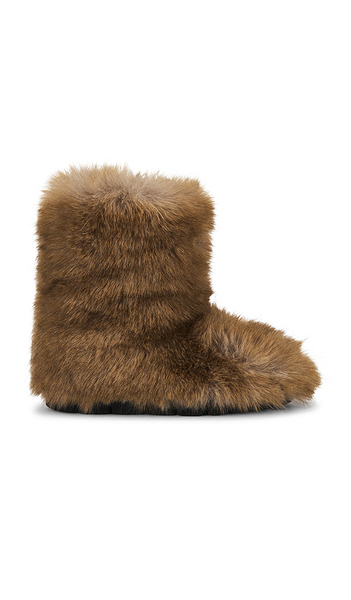  Msgm Fluffy Flat Boot In Beige. Size 36. Also In 37, 38, 39. 