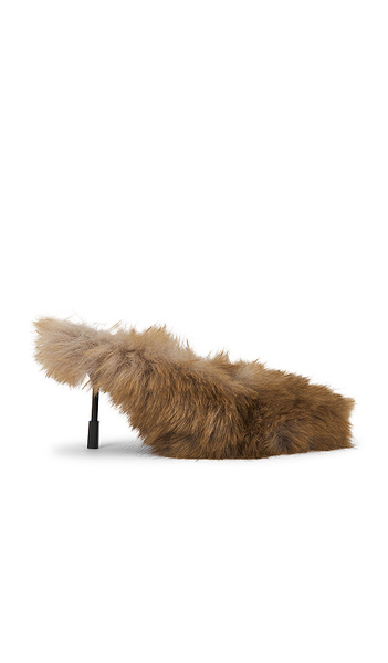  Msgm Fluffy Mule In Tan. Size 37. Also In 40. 