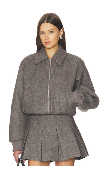  Nicholas Frida Bomber Wool Blend Jacket In Charcoal. Size 2. Also In 4, 12. 