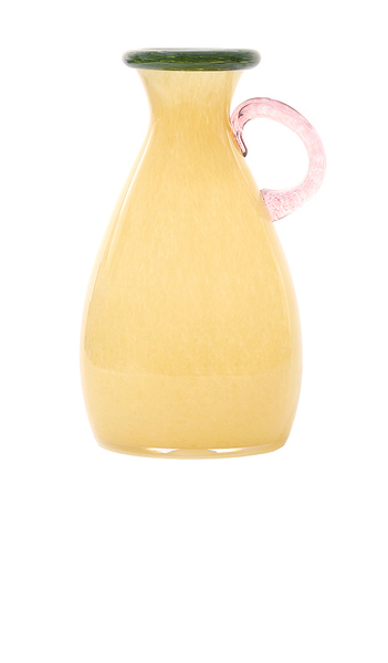  Noon & Moon Lime Pastel Pitcher Vase In Yellow. 
