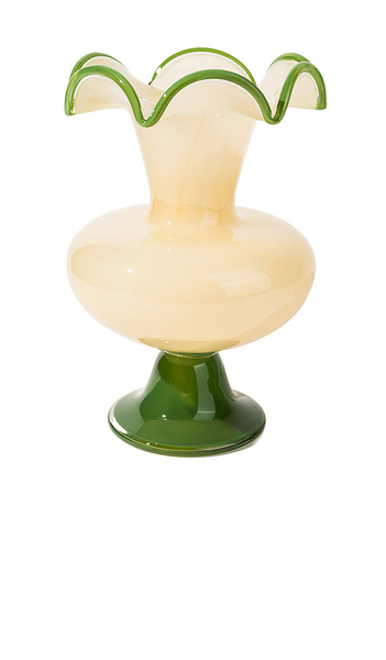  Noon & Moon Verdant Bloom Vase In Yellow. 