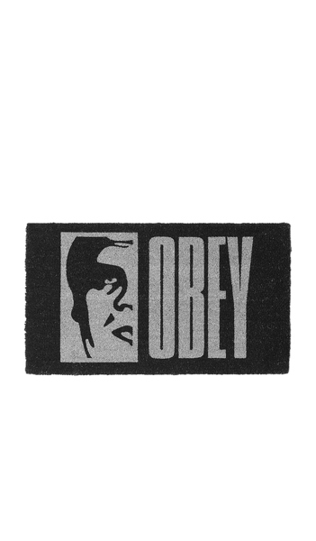  Obey Half Icon Floor Mat In Black. 