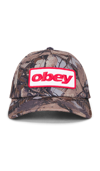  Obey Ranch 5 Panel Snapback Hat In Brown. 