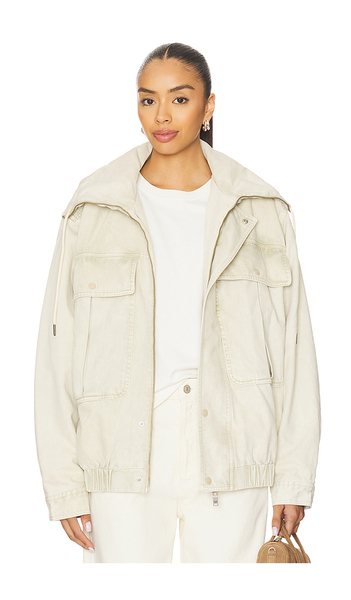  One Teaspoon Denim Utility Puffer Jacket In Ivory. Size Xs. Also In M, L, Xl. 