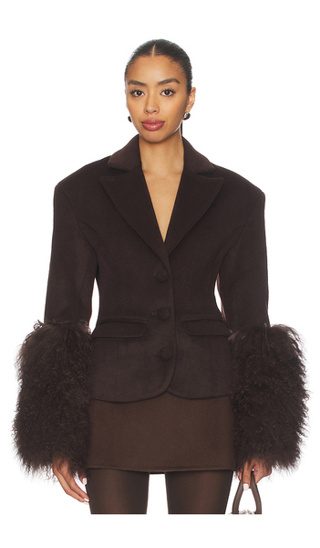  Ow Collection Frances Wool Blazer In Chocolate. Size S. Also In Xs. 