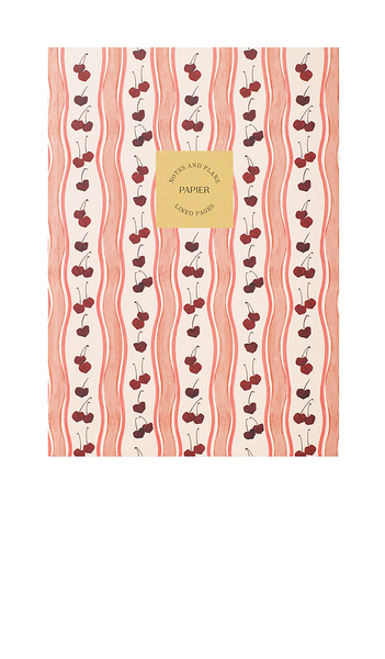  Papier Cherry Wave Soft Cover Lined Notebook In Coral. 