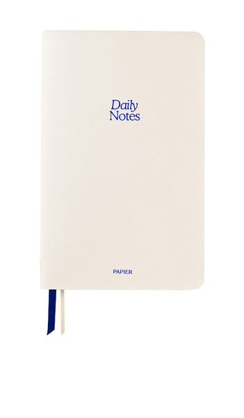  Papier Daily Notes Soft Faux Leather Lined Notebook In Cream. 