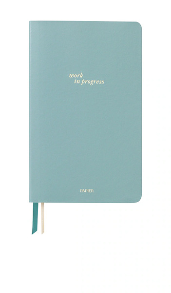  Papier Work In Progress Faux Leather Softcover Notebook In Blue. 
