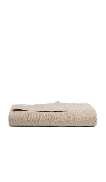  Parachute Basketweave Merino Throw In Beige. 