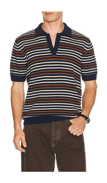  Percival Casa Martini Knitted Polo In Navy. Size S. Also In M, L, Xl/1x. 