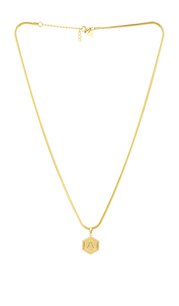  Petit Moments Initial Pendant Necklace In Metallic Gold. Size A. Also In B, C, D, E, F, G, H, J, K, L, M, N, P, R, S, T. 