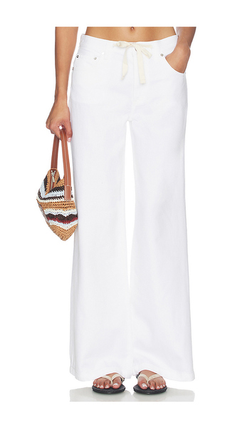  Pistola Jadyn Low Slung Palazzo Jeans With Drawcord In White. Size 23. Also In 24, 25, 26, 27, 28, 29, 30, 31, 32, 33. 