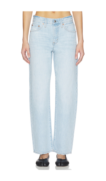  Pistola Lexi Mid Rise Bowed Straight Jeans In Blue. Size 23. Also In 24, 25, 26, 27, 28, 29, 32, 33. 