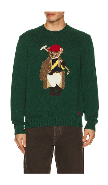  Polo Ralph Lauren Long Sleeve Cotton Linen Society Bear Rollneck Sweater In Green. Size M. Also In L, Xl/1x, Xxl/2x. 