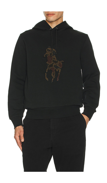  Polo Ralph Lauren Long Sleeve Double Knit Tech Hoodie With Large Camo Pony In Black. Size S. Also In M, Xl/1x. 