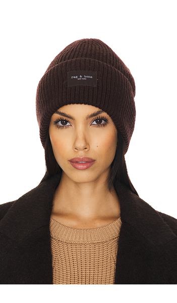  Rag & Bone Blake Beanie In Chocolate. 