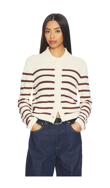  Rag & Bone Costi Cardigan In Cream,brown. Size Xs. Also In S, M. 