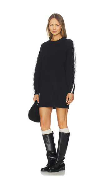  Rag & Bone Ingrid Crew Neck Mini Dress In Black. Size S. Also In M, L. 