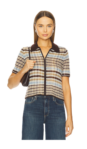  Rag & Bone Leva Short Sleeve Zip Polo Sweater In Ivory. Size S. Also In Xs. 