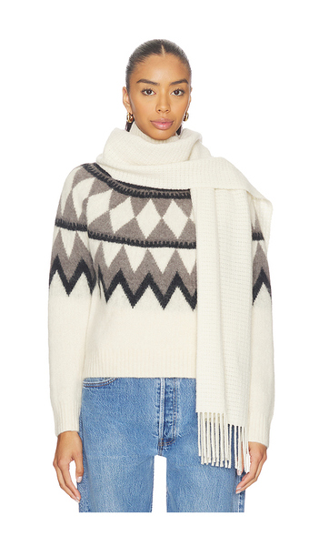  Rag & Bone Mila Textured Scarf In Ivory. 
