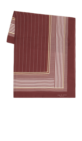  Rag & Bone Pin Stripe Scarf In Burgundy. 