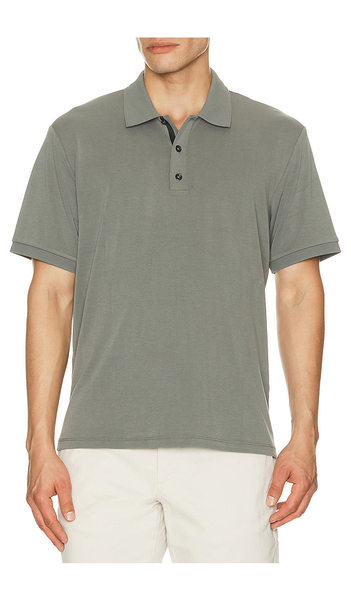  Rag & Bone Tech Pique Slim Polo In Grey. Size S. Also In M, L, Xl/1x. 
