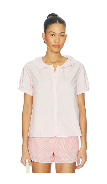  Rat Boi Puff Sleeve Button Down In Pink. Size S. Also In Xs, M, L, Xl. 