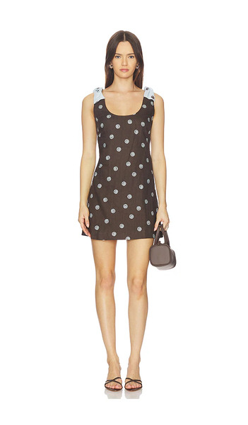  Roame. Sandy Mini Dress In Brown. Size Xs. Also In S, M. 