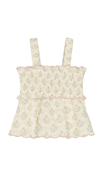  Rylee + Cru Smocked Tank In Pink. Size 2/3. Also In 4/5, 6/7. 