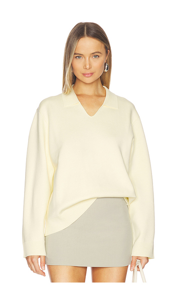  Samsoe Samsoe Saanne Polo Sweater In Yellow. Size S. Also In M, L. 