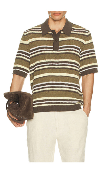  Samsoe Samsoe Samarco Short Sleeve Polo In Olive. Size S. Also In M, Xxl/2x. 