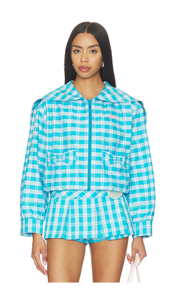  Sandy Liang Farro Jacket In Blue. Size Xs. Also In S, L. 