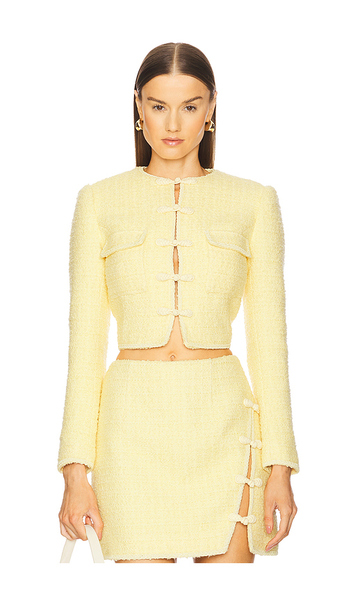  Sau Lee Abbie Tweed Jacket In Lemon. Size 00. Also In 4, 8, 12. 
